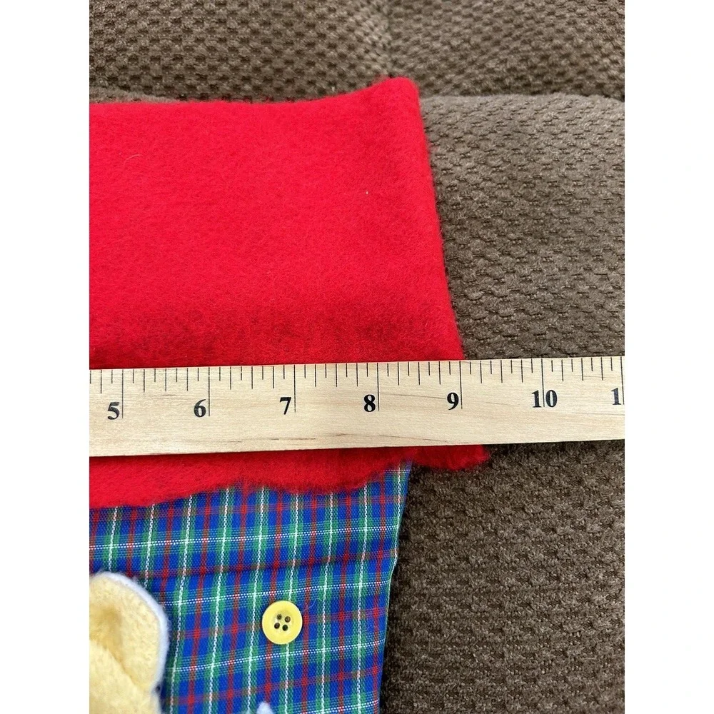 Christmas Holiday Stockings teddy bears Blue Red‎ Applique Felt Decor 3D